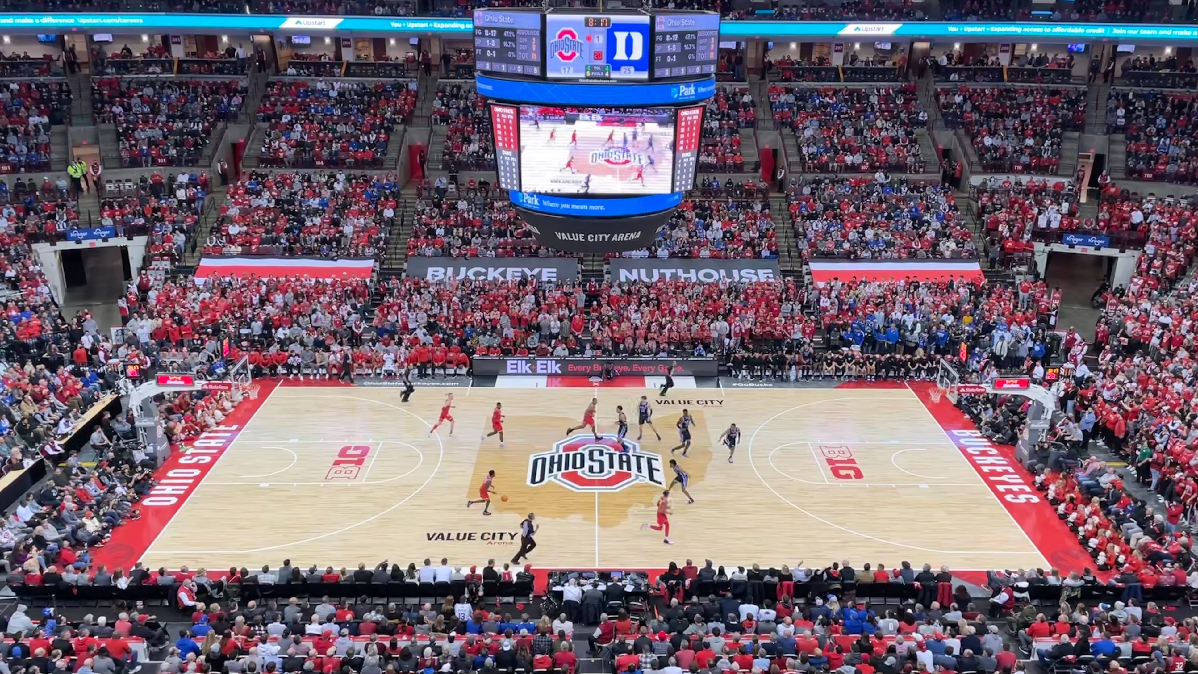 Ohio State and Duke play men’s basketball before a packed crowd at Value City Arena.