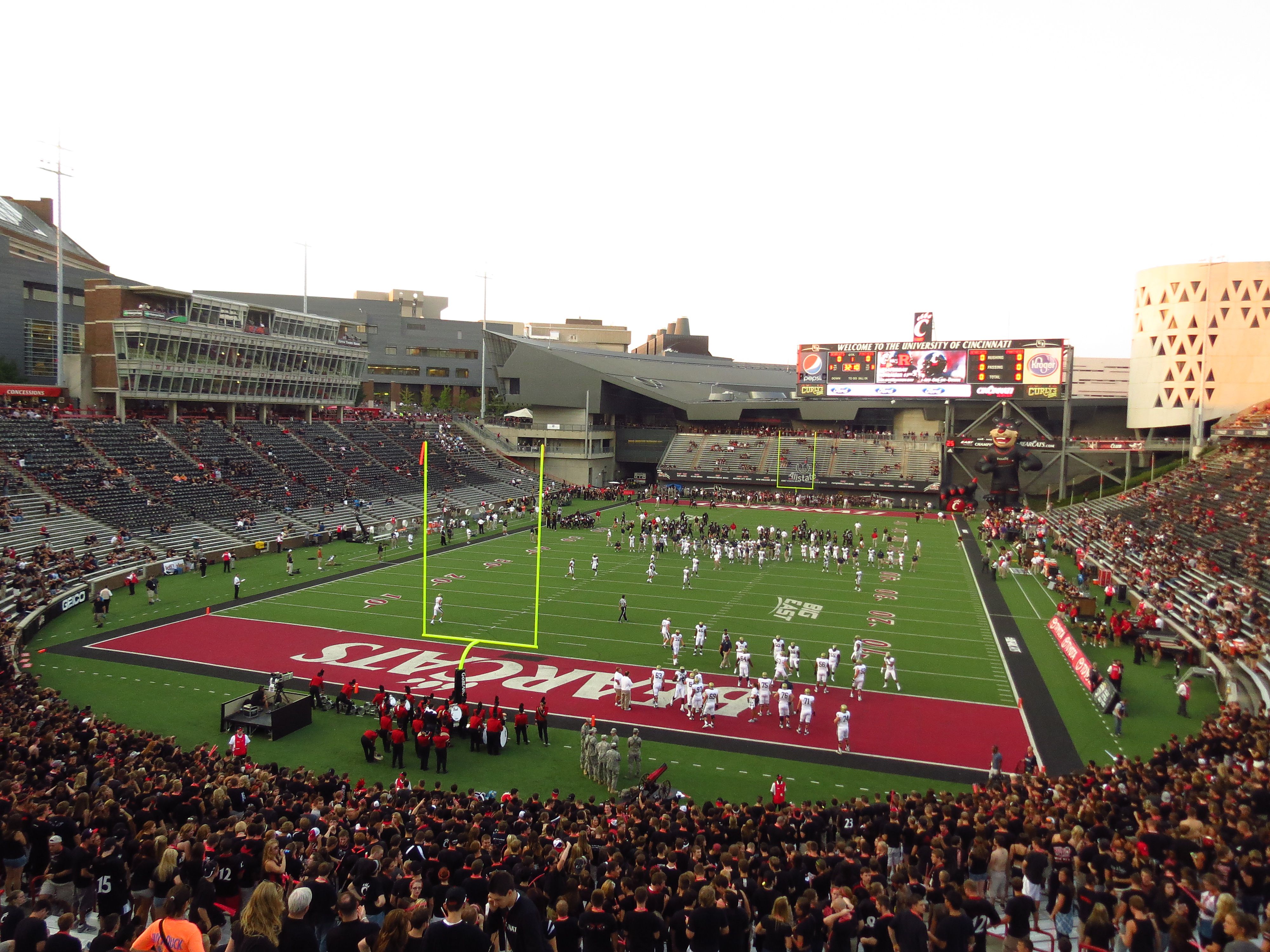 A wide view of Nippert Stadium during a Cincinnati Bearcats football game against Pittsburgh in 2012.