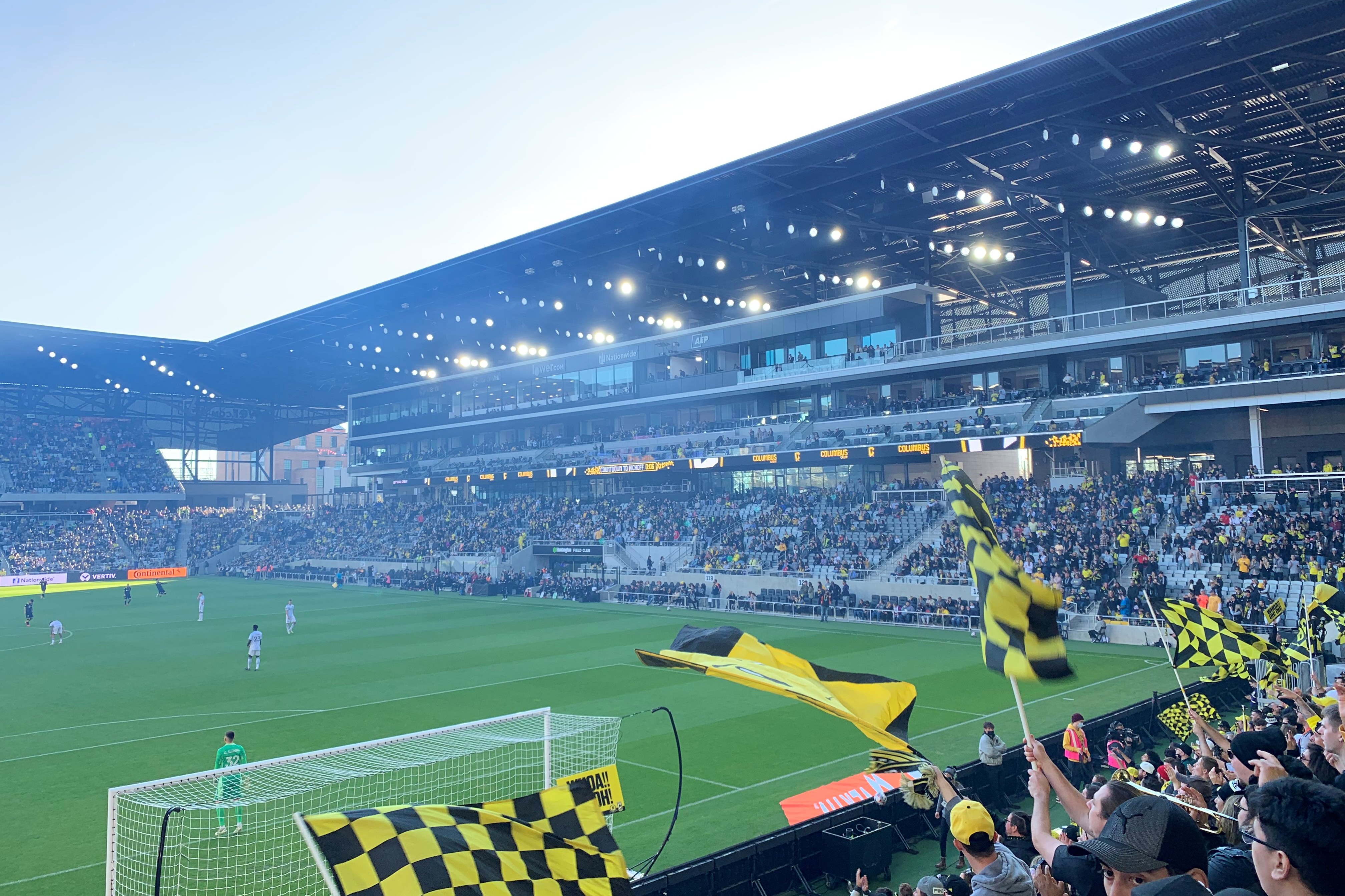 The Nordecke supporter section during a Columbus Crew match against Chicago in 2021.