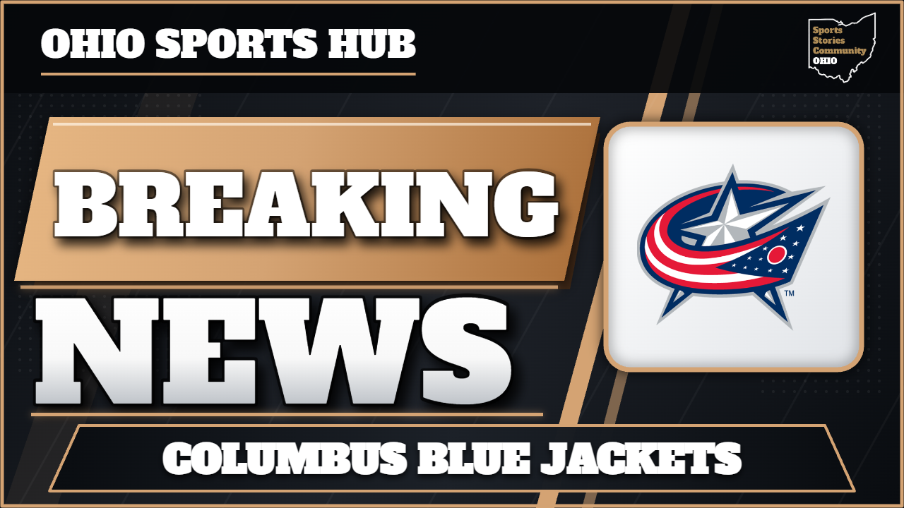 Breaking News graphic for the Columbus Blue Jackets.